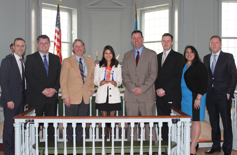 Participating in the Advanced Placement honor ceremony for Sussex Tech were (l-r) Delaware Secretary of Education Michael Murphy, Sussex Tech Assistant Principal Dr. John Sell, Sussex Tech AP History teacher Jamie Carlson, Sussex Tech senior Alicia Martinez, Sussex Tech Director of Support Services Dr. Kevin Dickerson, DOE representative Michael Watson, Executive Director of the State Board of Education Donna Johnson, and Vice President of Advanced Placement Programs at College Board Trevor Packer. SOURCE SUBMITTED